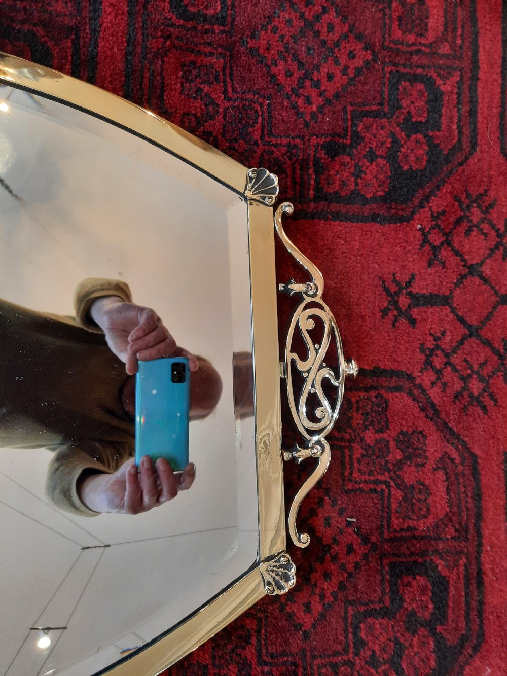 Arts and Crafts Brass Framed Mirror  View III