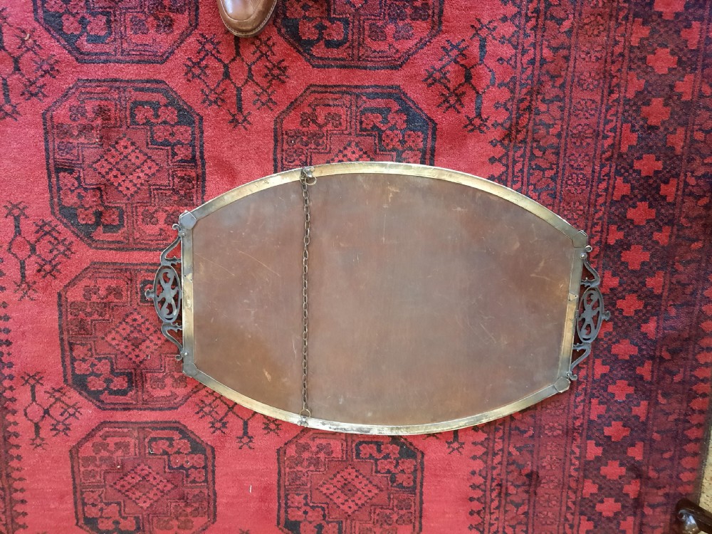 Arts and Crafts Brass Framed Mirror  View V