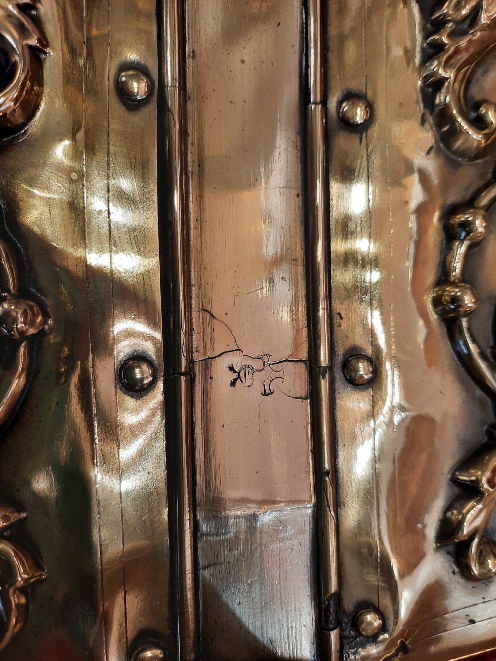 Victorian Embossed Brass Coal Receiver View II