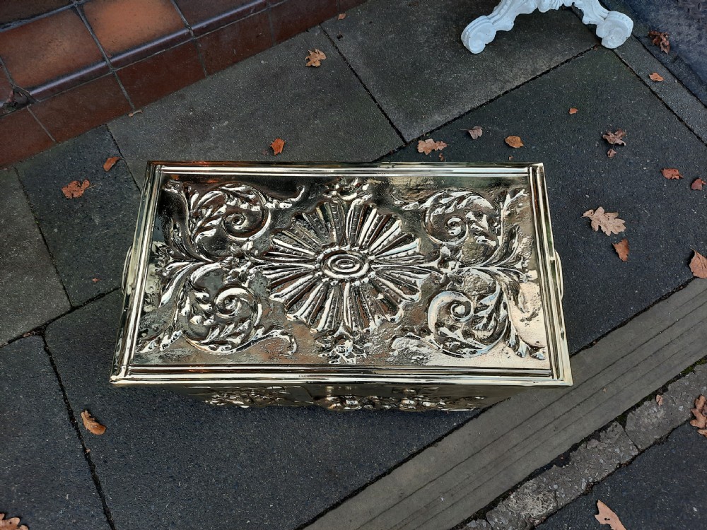 Late 19th Century Brass overed Kindling Box View II