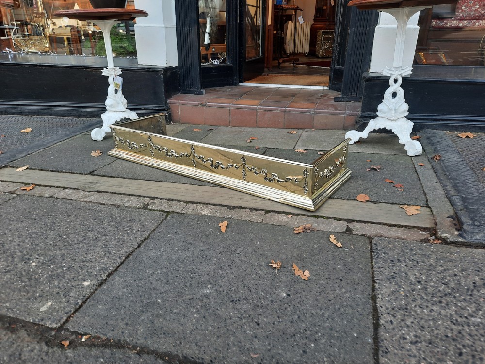 Late 19thC Adam Revival Brass Fender View II