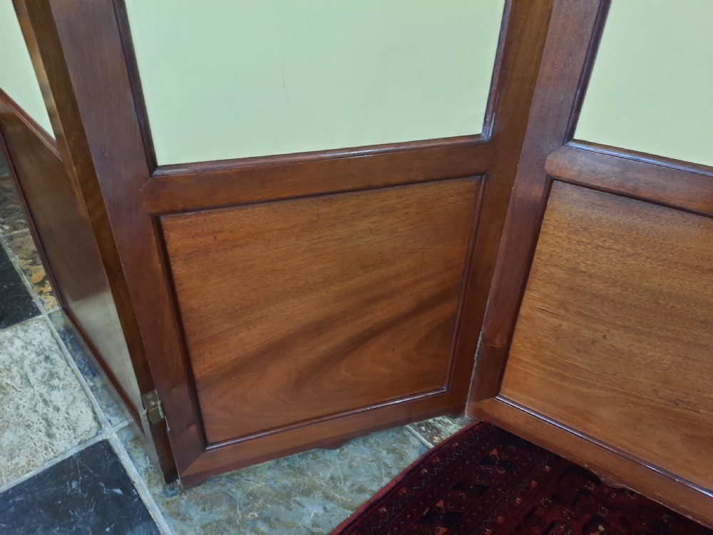 Edwardian Mahogany Three Leaf Folding Screen View VI