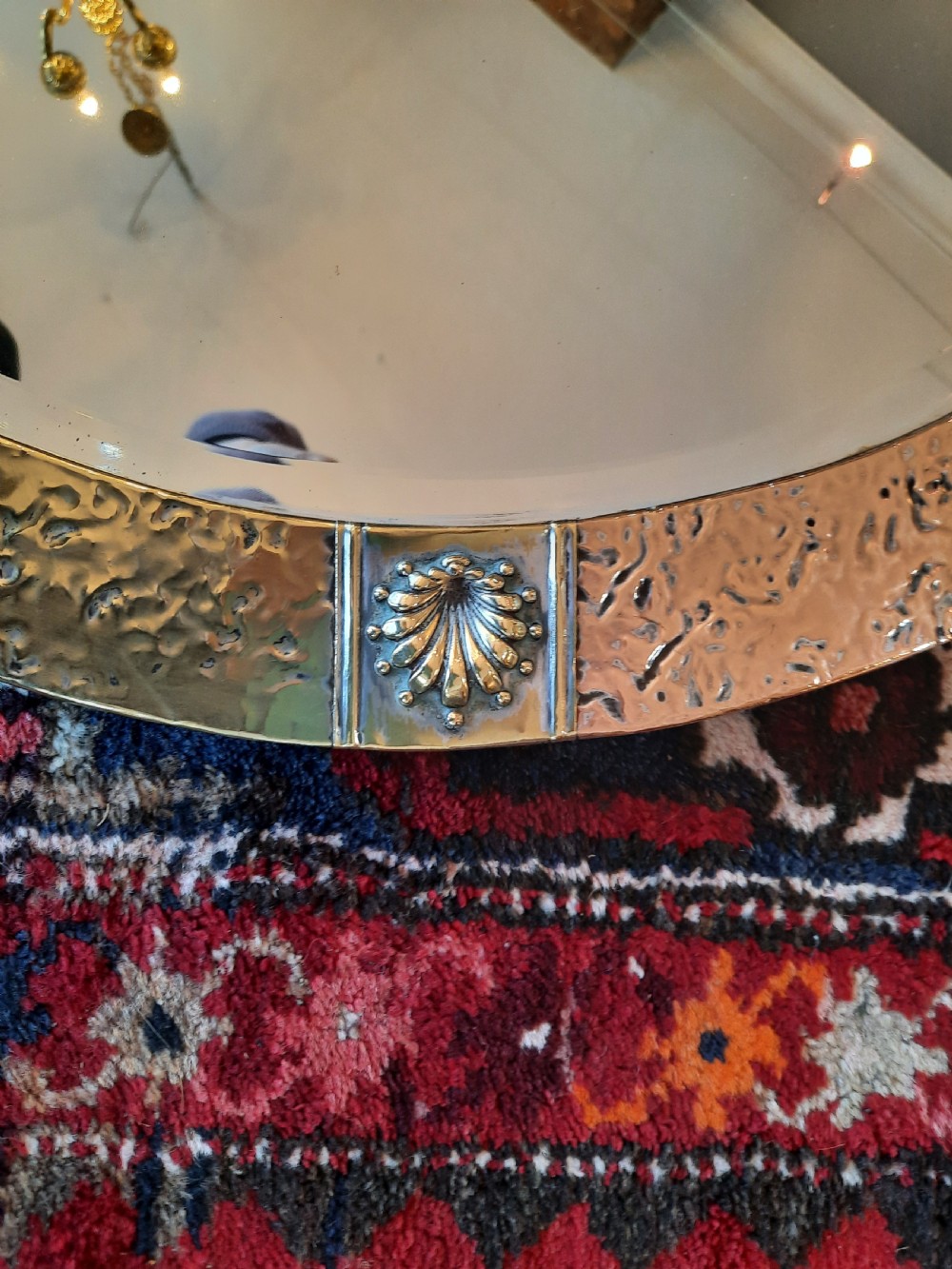 Arts and Crafts Beaten Brass and Copper Mirror View III