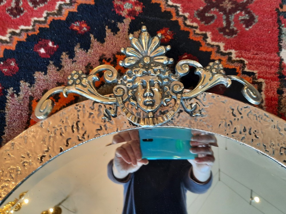 Arts and Crafts Beaten Brass and Copper Mirror View IV