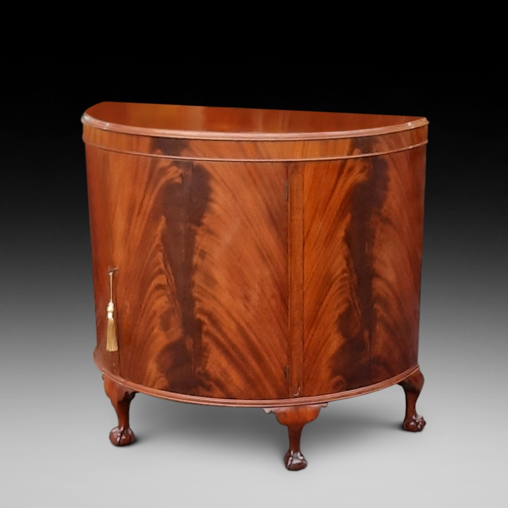 Early 20thC Mahogany Demi Lune Drinks Cabinet 