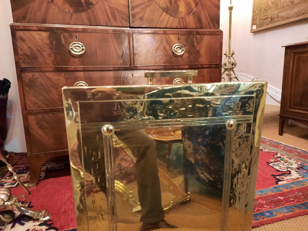 Art Deco Brass Fire Screen View II