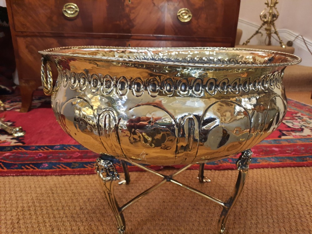  Arts and Crafts Brass Jardiniere Planter View VIII