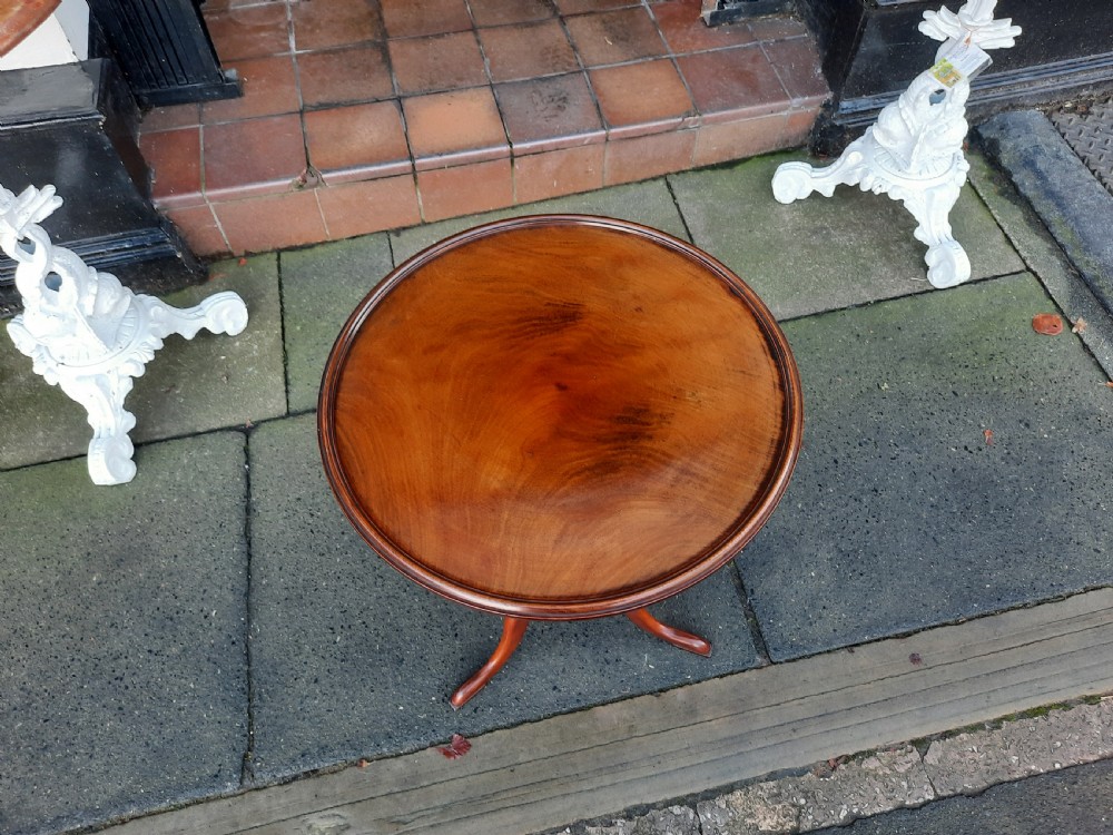 Edwardian Georgian Style Mahogany Tripod Wine Lamp Table View II