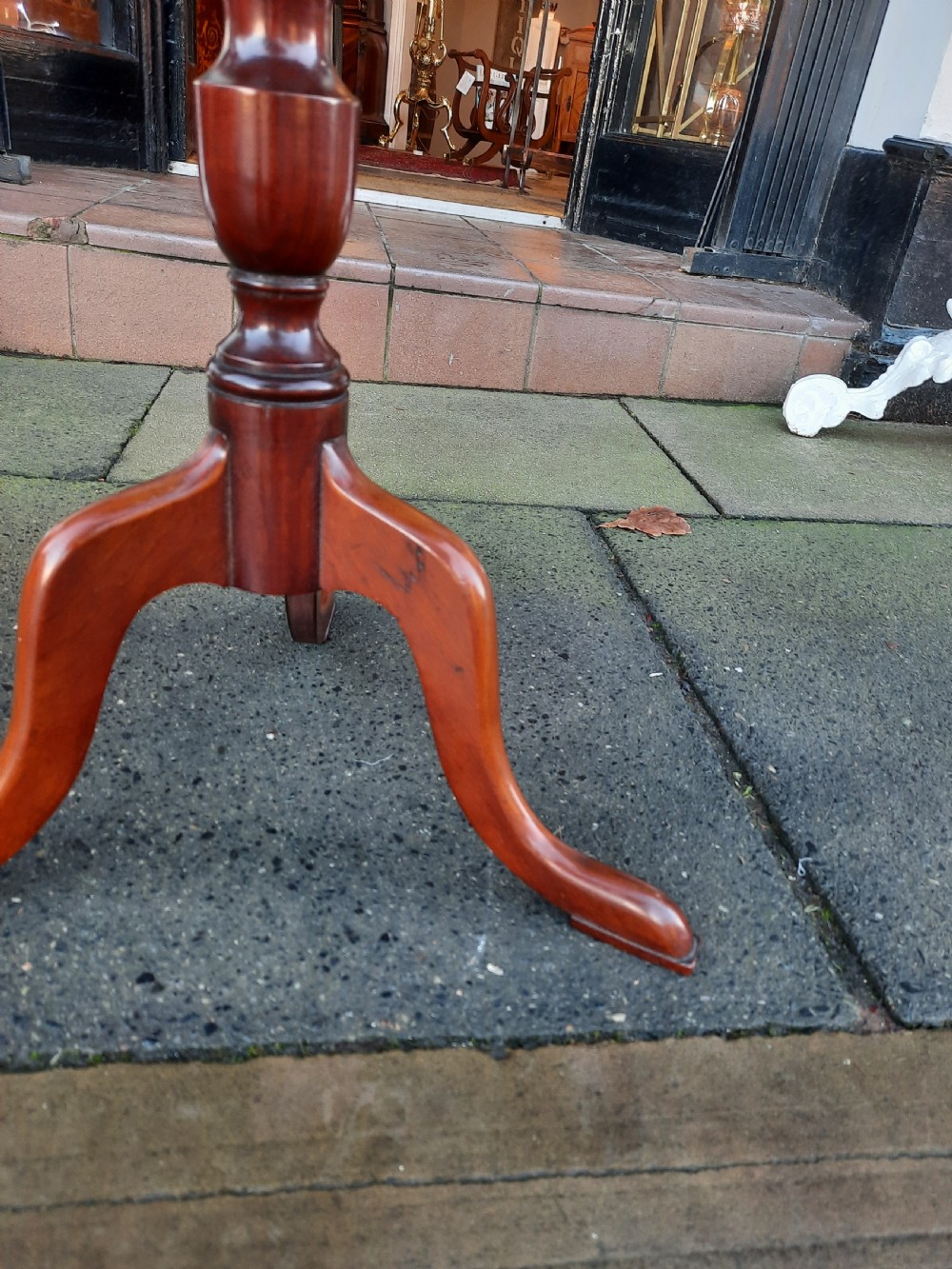 Edwardian Georgian Style Mahogany Tripod Wine Lamp Table View IV