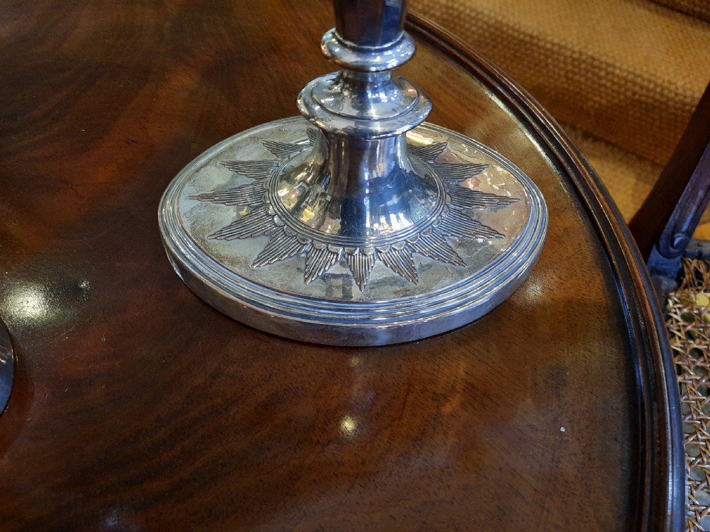 Pair of Regency Silver Plate Candlesticks View III