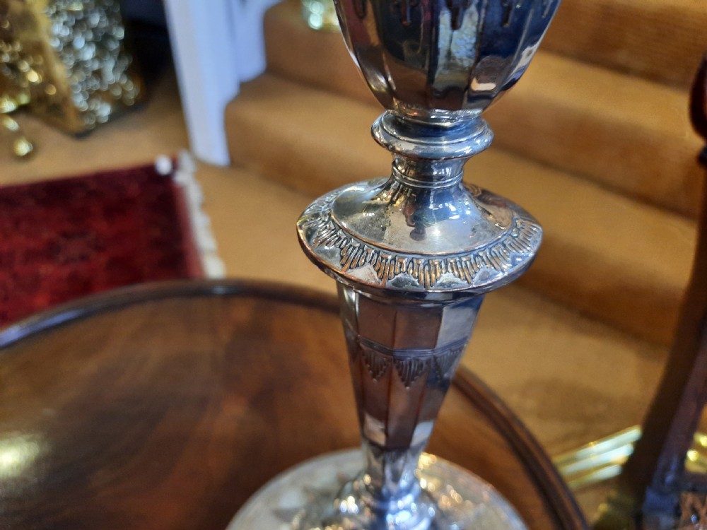 Pair of Regency Silver Plate Candlesticks View IV