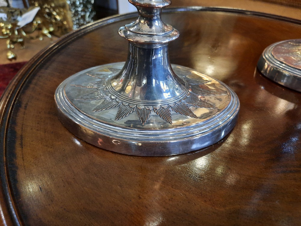 Pair of Regency Silver Plate Candlesticks View V