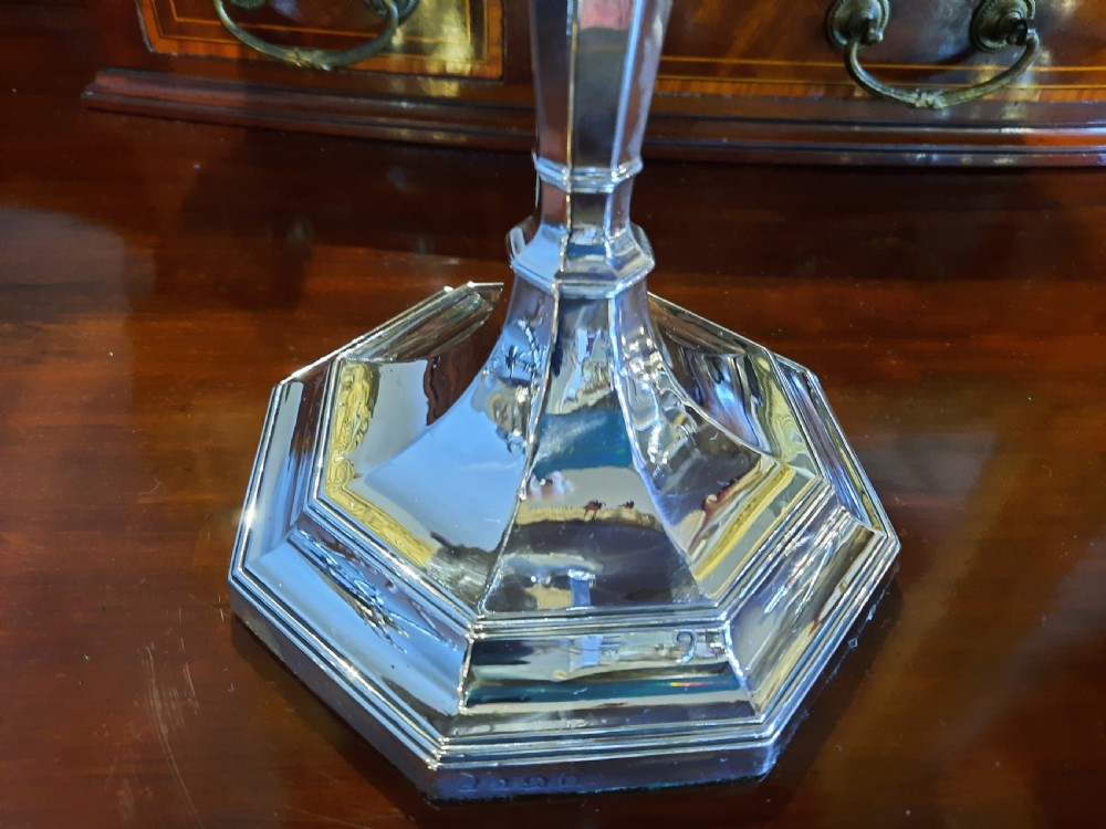Pair of George V Silver Art Deco Lamps View VI