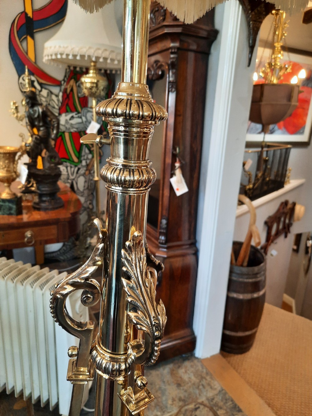 Late 19thC Brass Extending Standard Lamp View V