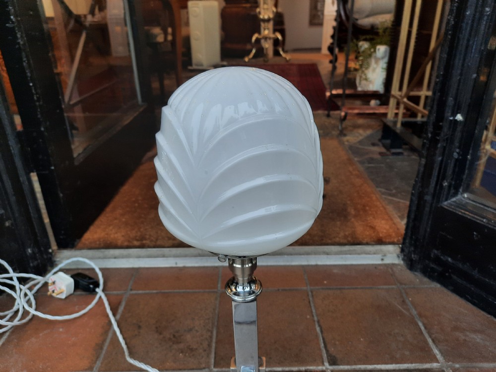Art Deco Chrome and Glass Table Lamp View II
