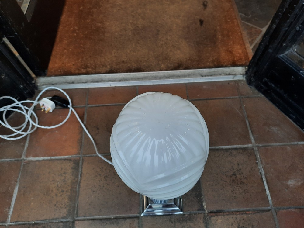 Art Deco Chrome and Glass Table Lamp View III