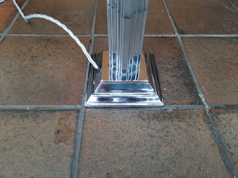 Art Deco Chrome and Glass Table Lamp View V