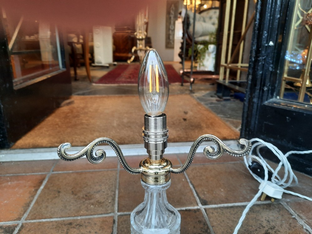 1920's Cut Glass Mushroom Form Table Lamp View II