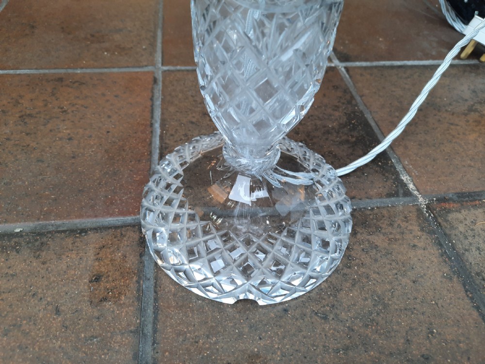1920's Cut Glass Mushroom Form Table Lamp View IV