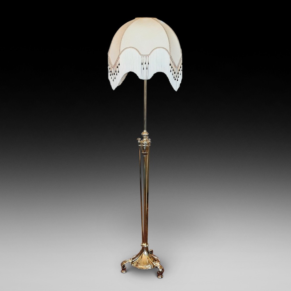 Slender Brass Adjustable Standard Lamp