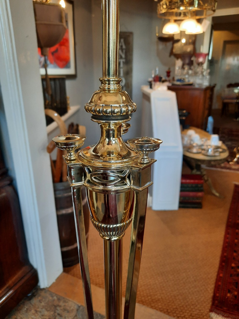 Slender Brass Adjustable Standard Lamp View II