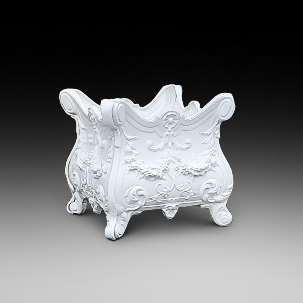 Victorian square form cast iron jardiniere