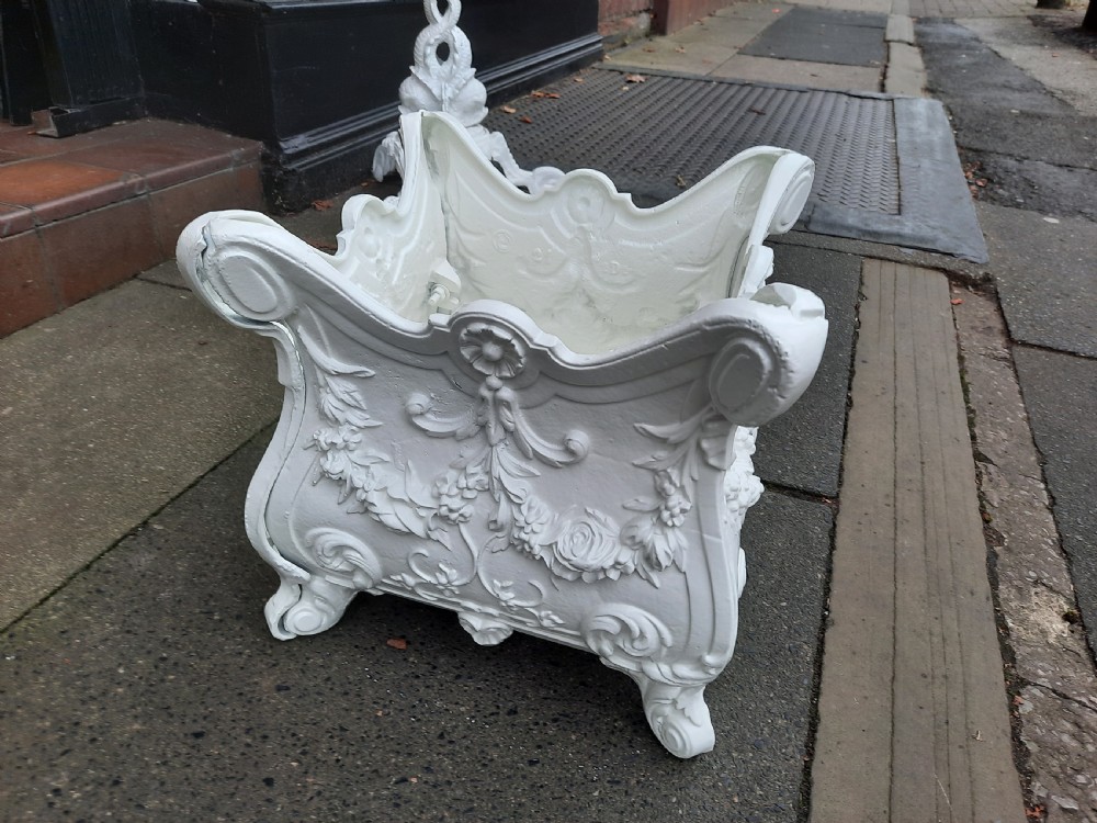 Victorian square form cast iron jardiniere View V