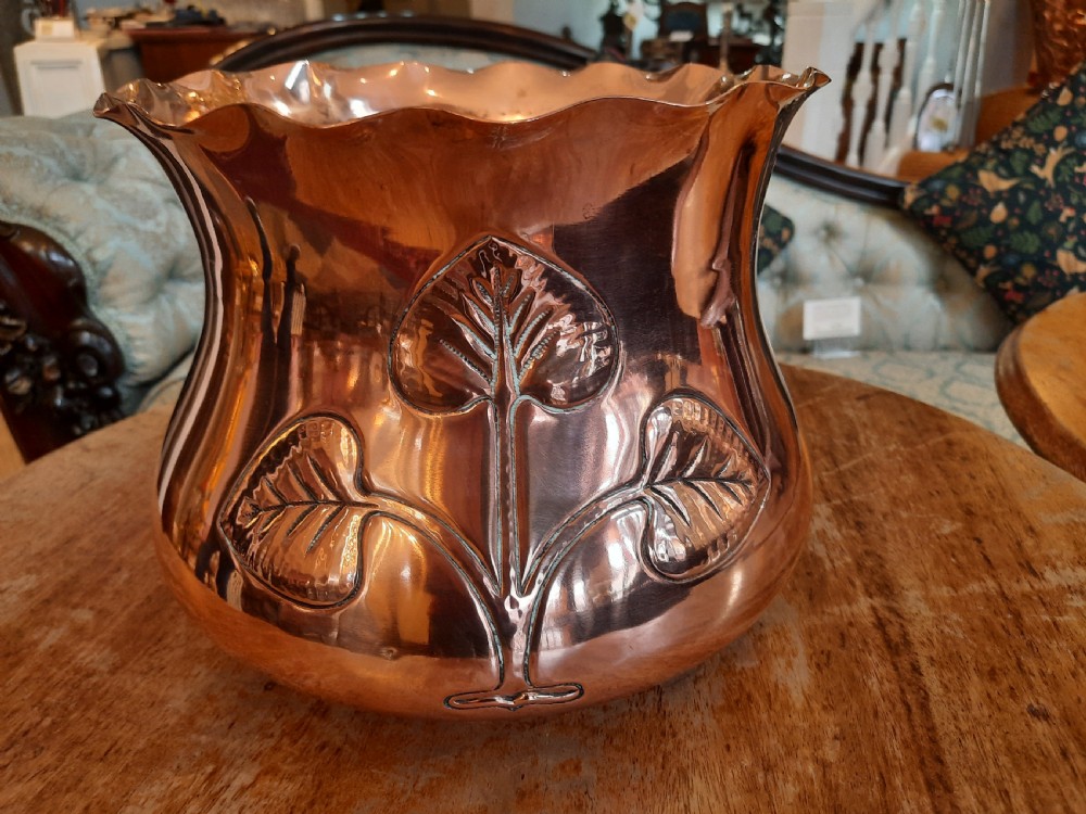 Art Nouveau Copper Planter View II