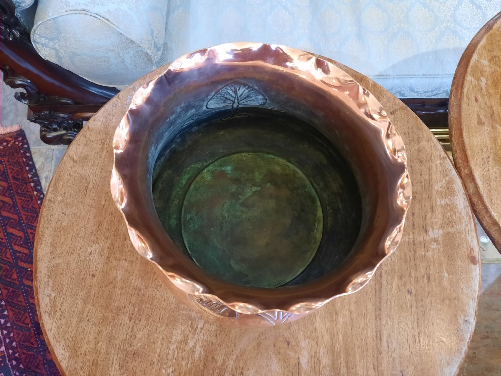 Art Nouveau Copper Planter View III