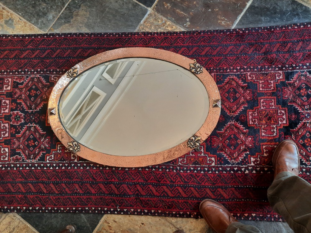 Arts and Crafts Beaten Copper Mirror View II