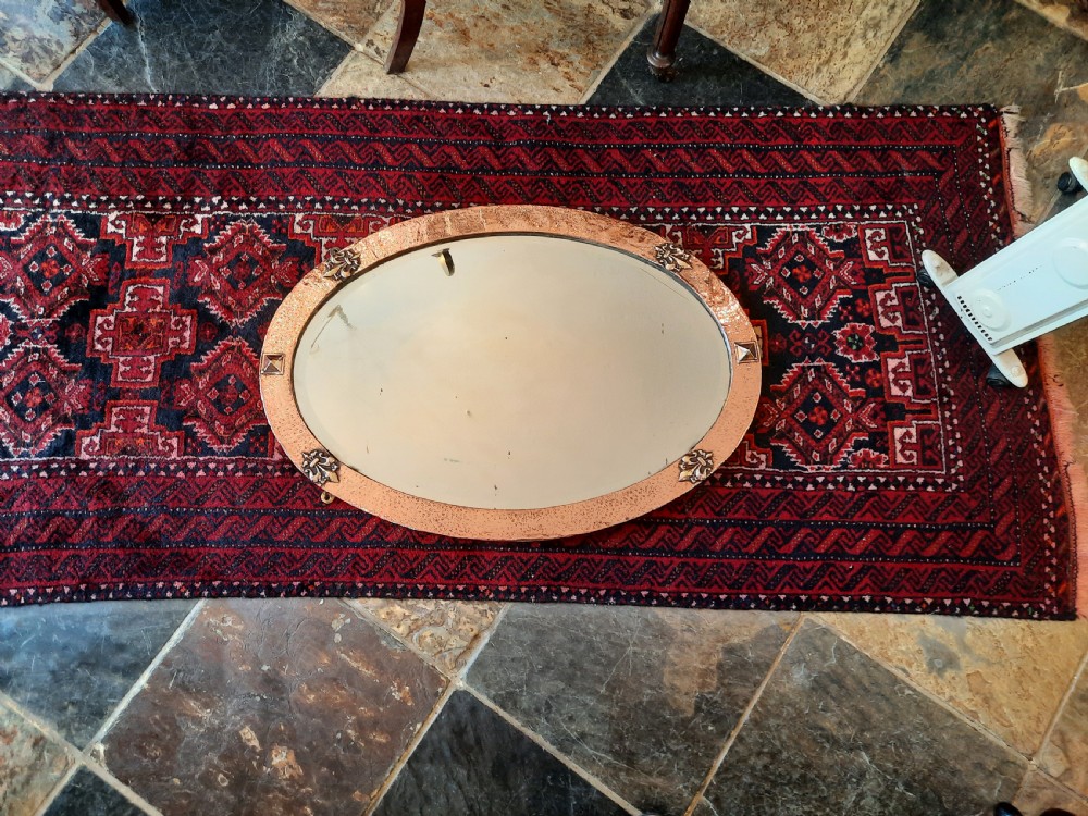 Arts and Crafts Beaten Copper Mirror View III