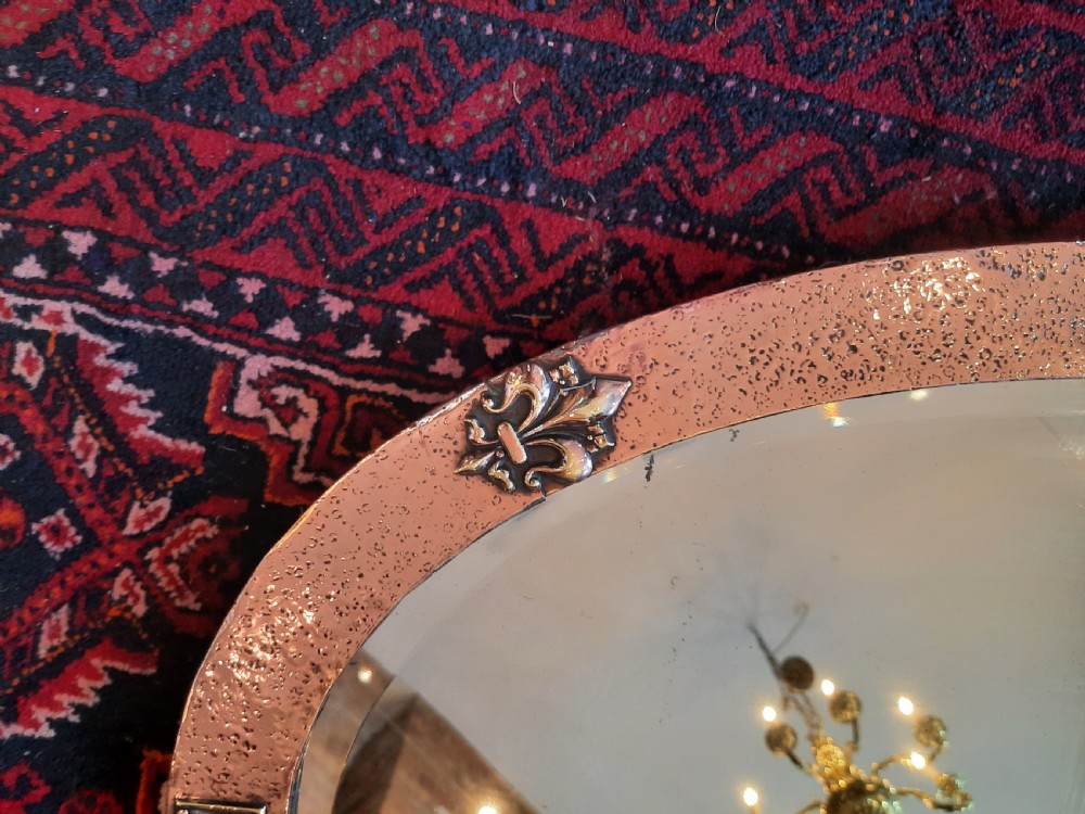 Arts and Crafts Beaten Copper Mirror View VI