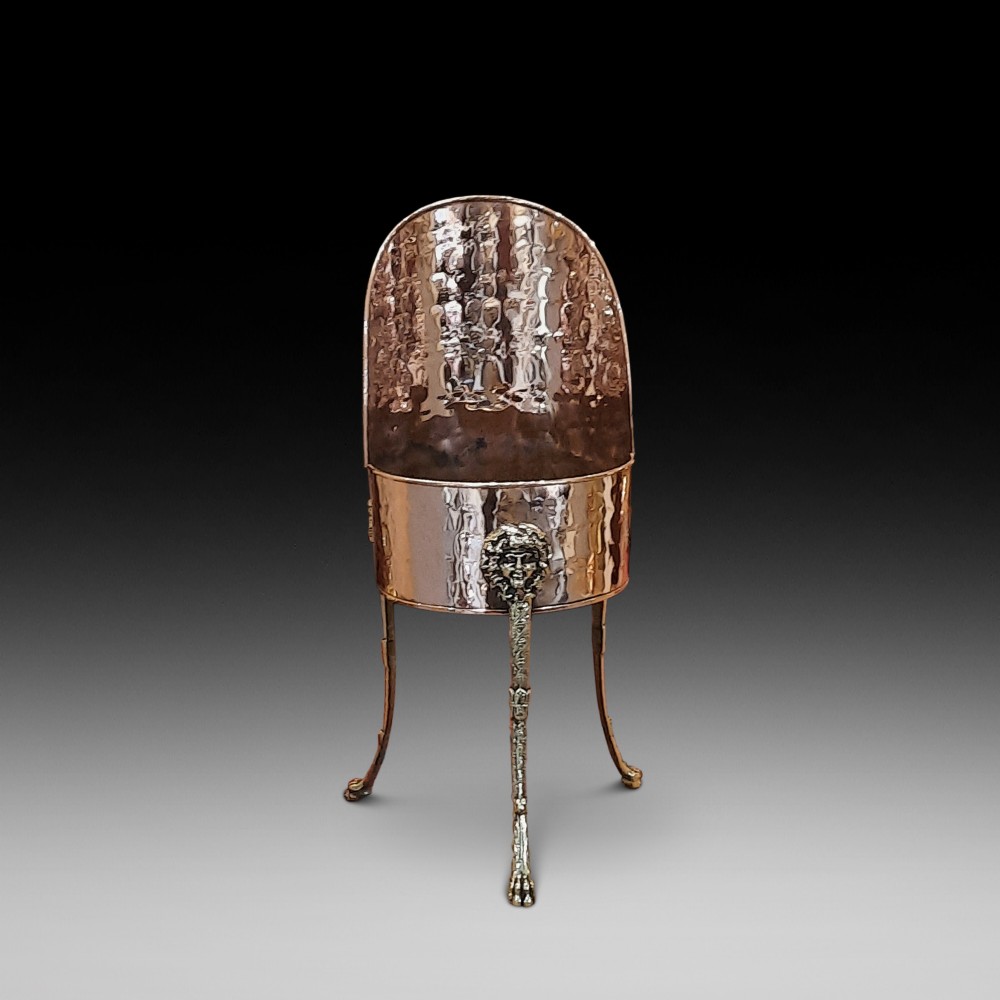 Late 19thC Copper and Brass Jardiniere Corner Plant Stand