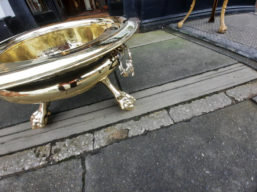 Victorian Brass Wine Cooler or Planter View IV