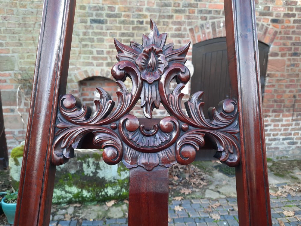 Late 19thC Mahogany Easel in the Rococo Style View III