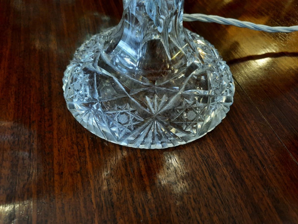 Pair of 1930's Crystal And Silver Plated Table Lamps View II