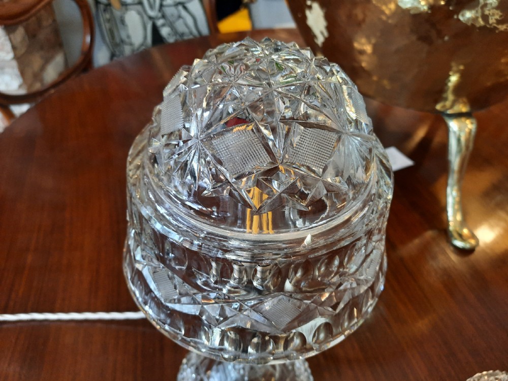 Pair of 1930's Crystal And Silver Plated Table Lamps View III