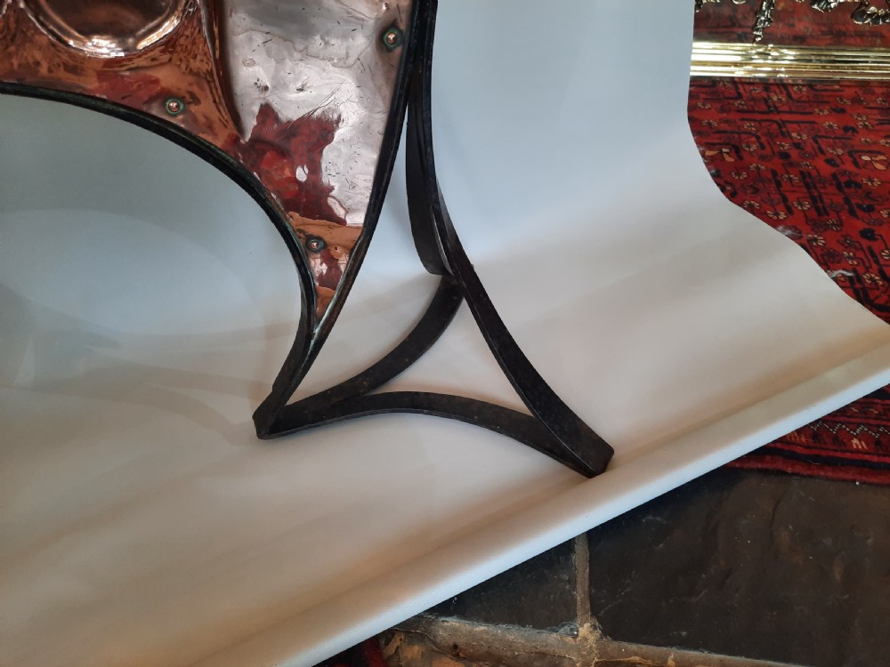 Art Nouveau Wrought Iron and Copper Fire Screen View VI