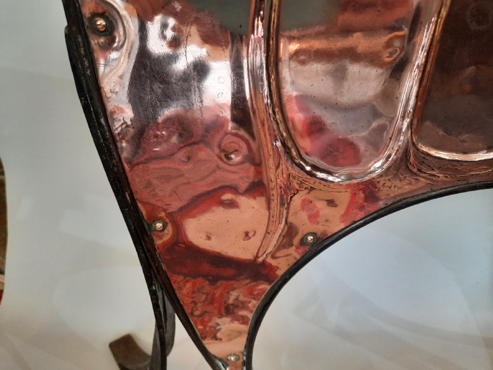Art Nouveau Wrought Iron and Copper Fire Screen View VII