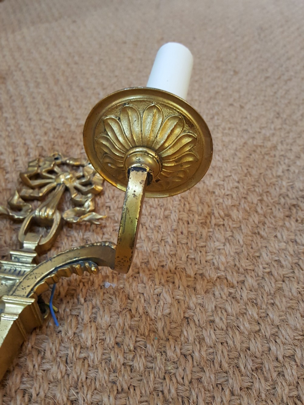 Pair of Late 19thC Gilt Bronze Wall Lamps - by F.C Osler View V