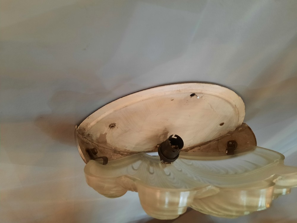 Pair of Art Deco Clam Shell Frosted Glass Wall Lamps View VI