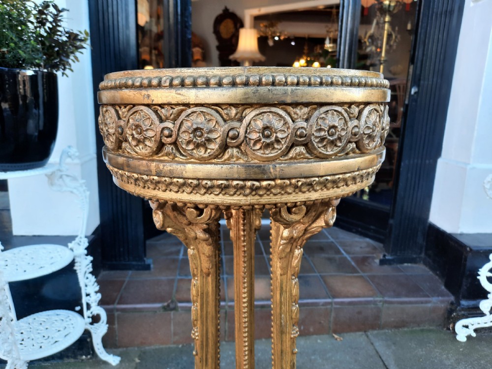 Pair of Early 19thC Giltwood and Gesso Jardinieres View V