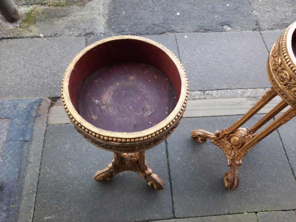 Pair of Early 19thC Giltwood and Gesso Jardinieres View VIII