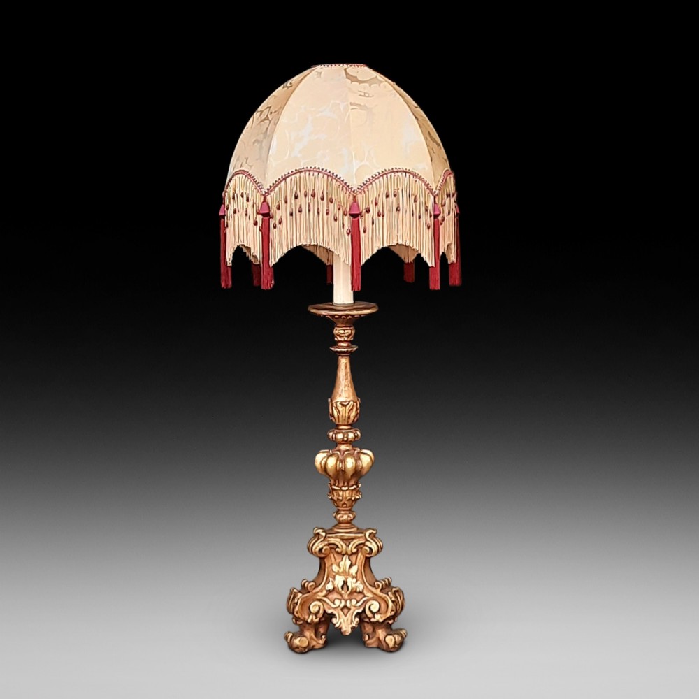 Gilded Cast Metal Table Lamp