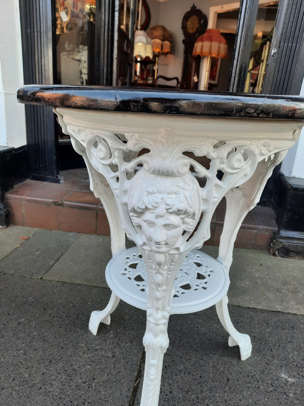 Pair of Late 19th Century Cast Iron Britannia Garden Tables View III