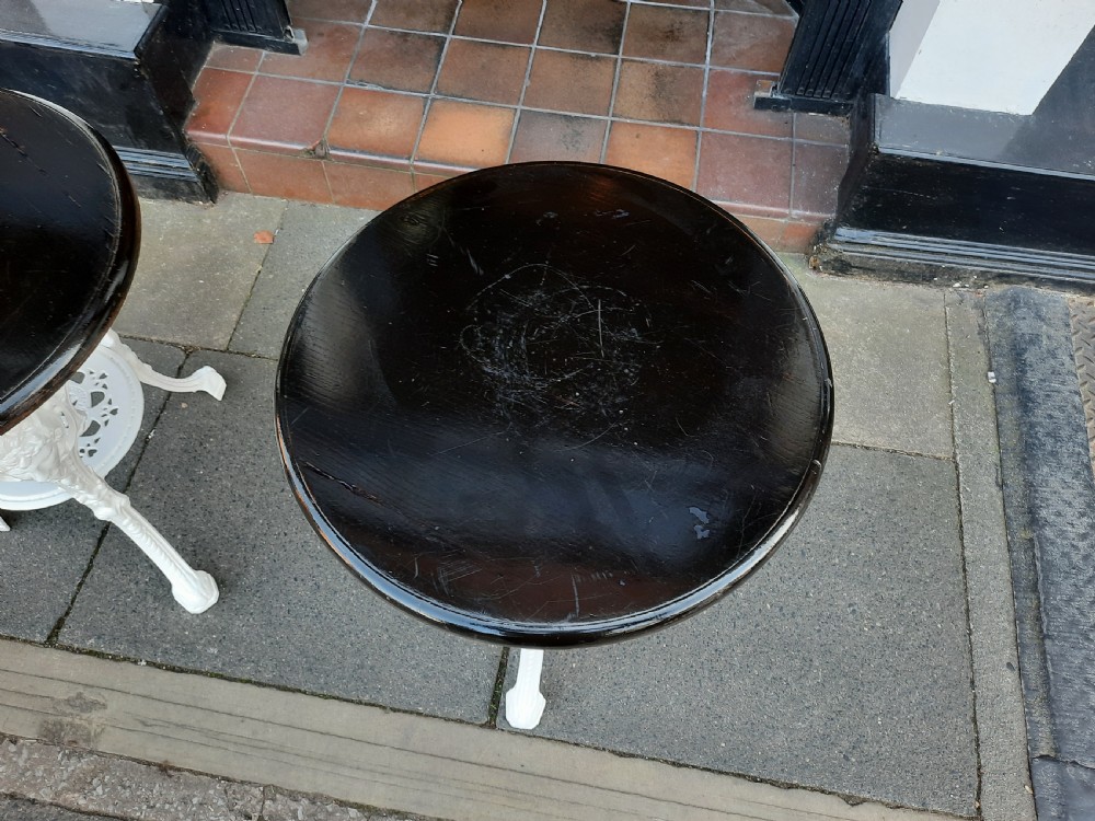 Pair of Late 19th Century Cast Iron Britannia Garden Tables View IV