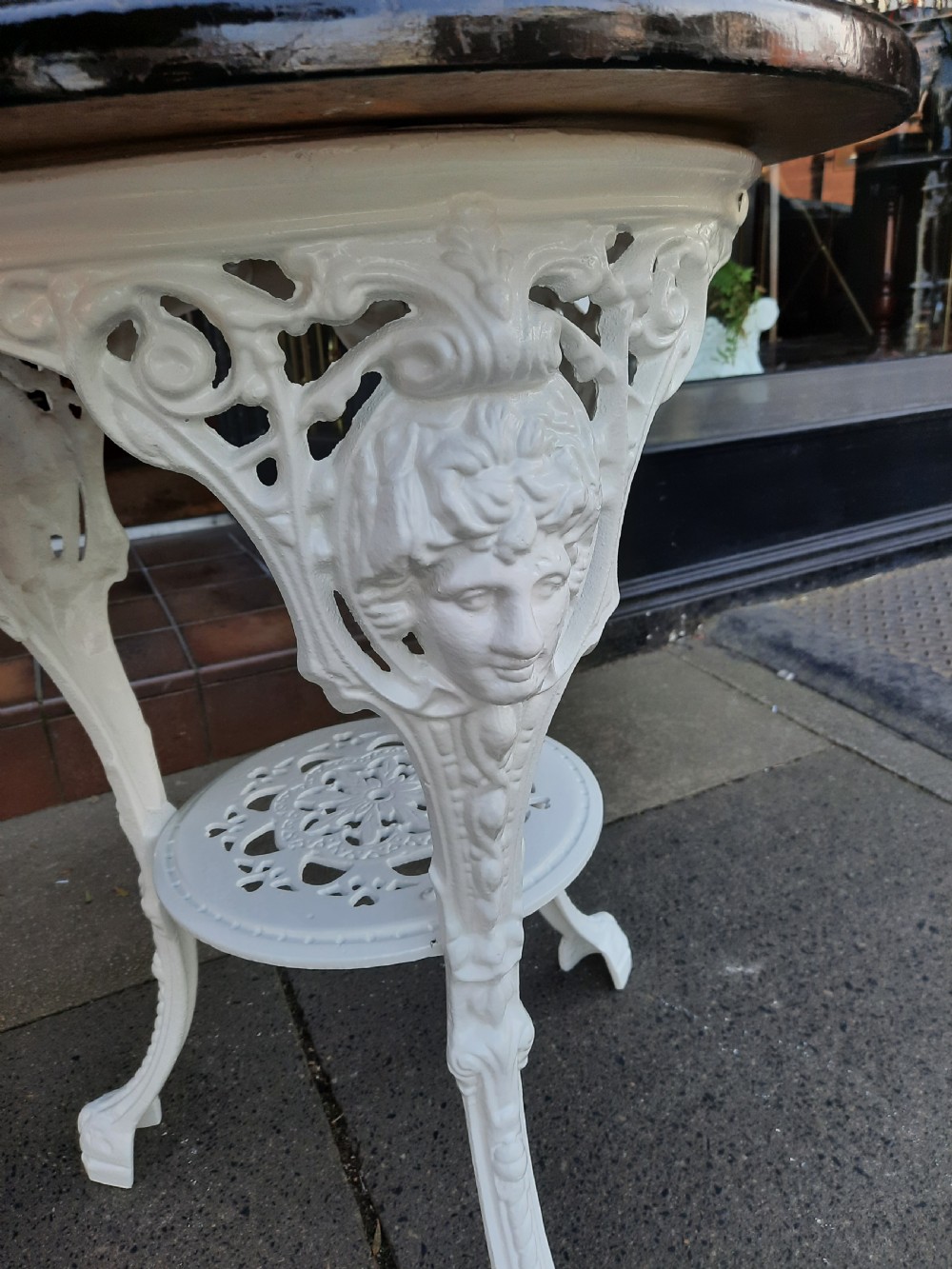 Pair of Late 19th Century Cast Iron Britannia Garden Tables View VI