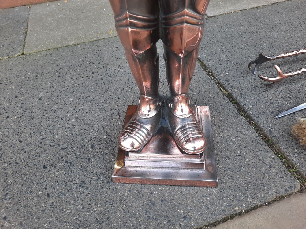 Edwardian Copper Plated Cast Iron Fire Tidy View IV