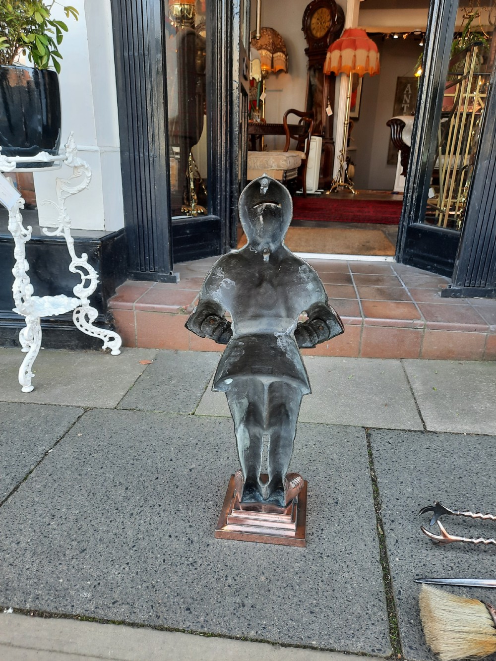 Edwardian Copper Plated Cast Iron Fire Tidy View V