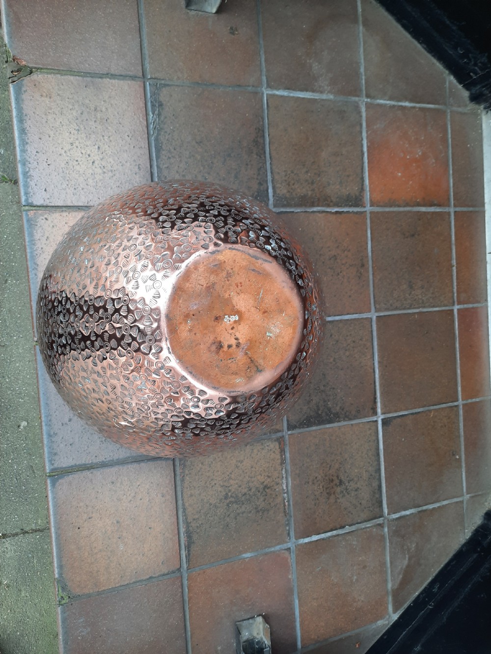 Victorian Arts and Crafts Beaten Copper Jardiniere Planter View V